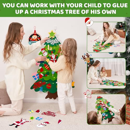 Felt Christmas Tree Set with 32pcs Ornaments J34585