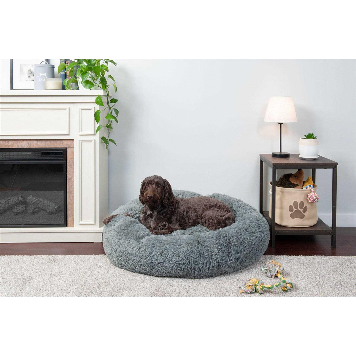 Long Fur Donut Dog Bed X257