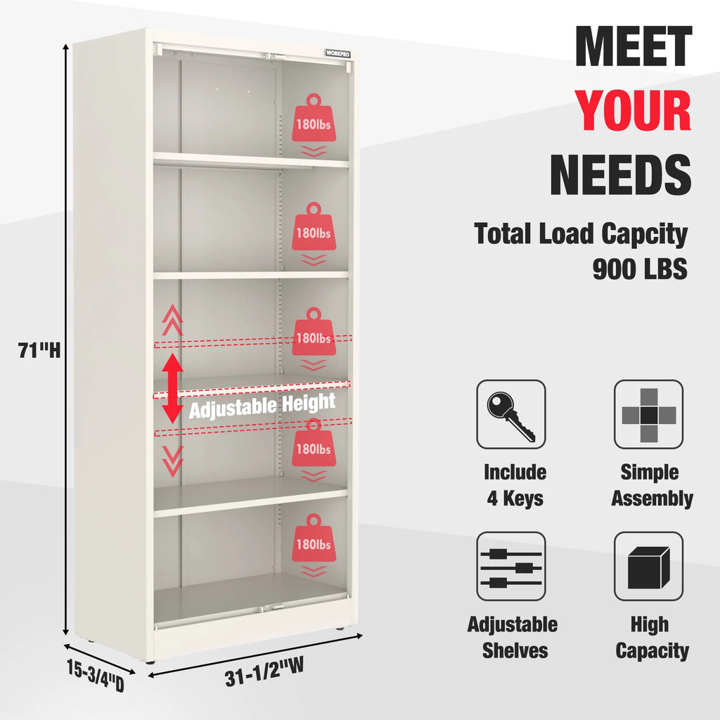 Metal Garage Storage Cabinet White X4284
