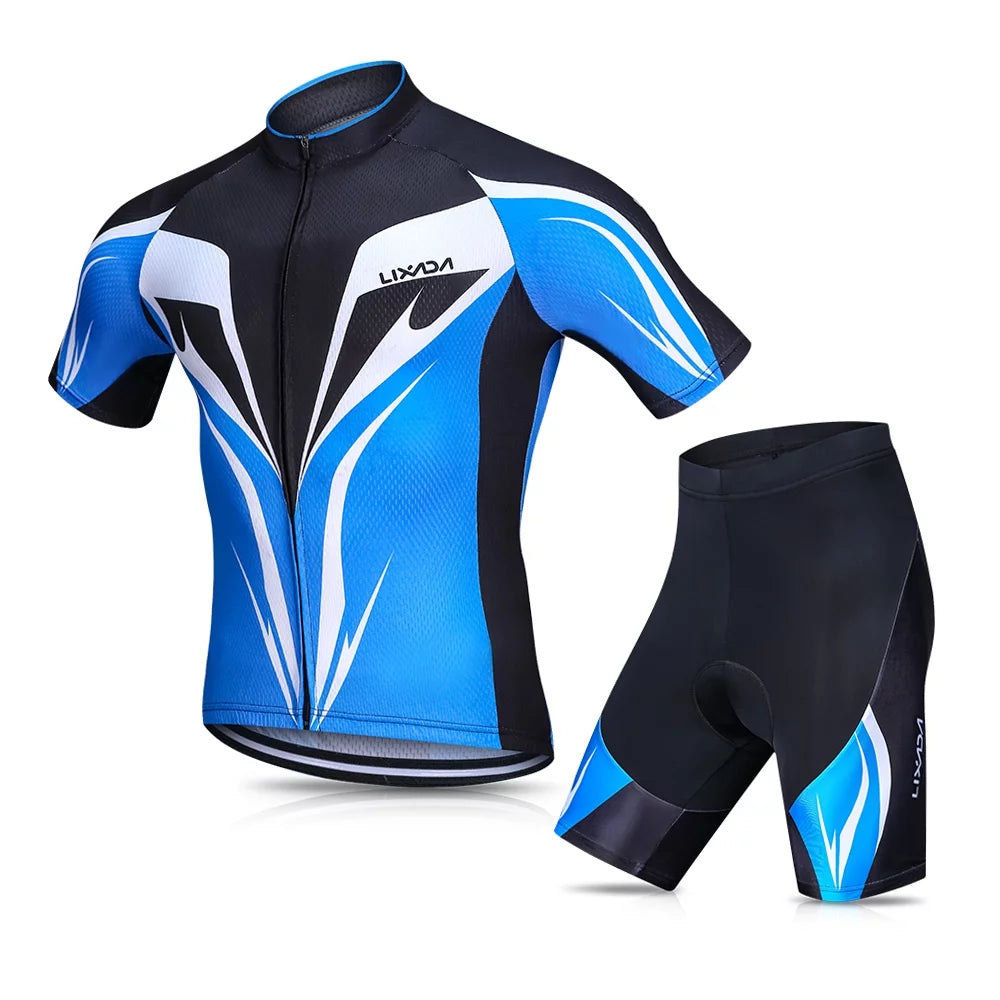 Breathable Quick-Dry Short Sleeve Cycling Jersey Set with Padded Shorts W6471