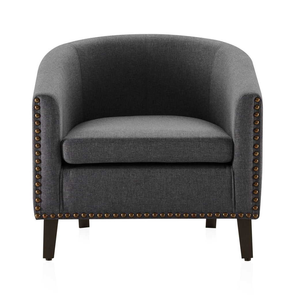 Beige Fabric Barrel Chair R92846