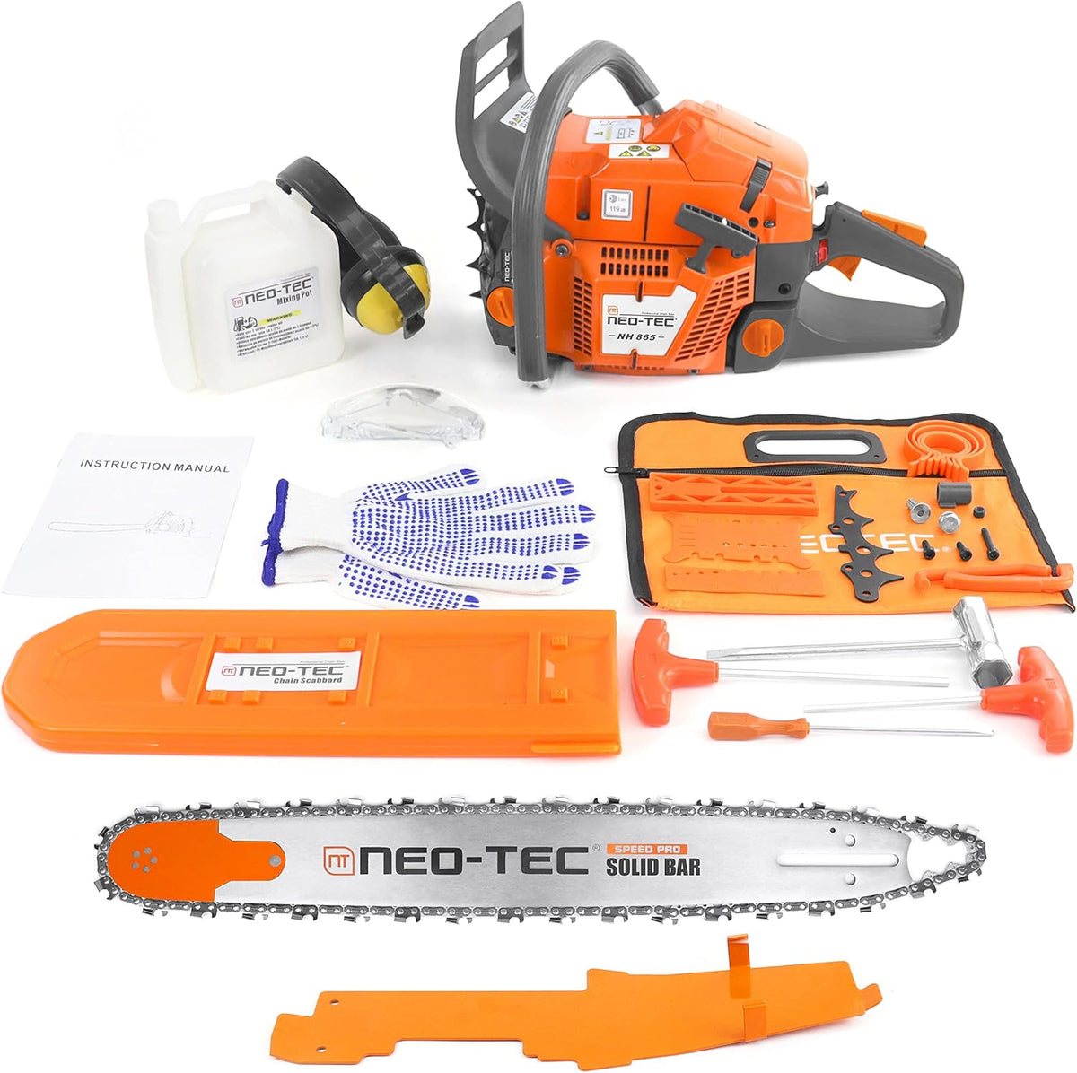 24 Inch Gas Chainsaw with Solid Guide Bar U180