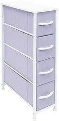 Purple White 4 Drawer Fabric Dresser Q717