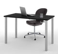 24x22 x 48x22 Table with Square Metal Legs in Black K922