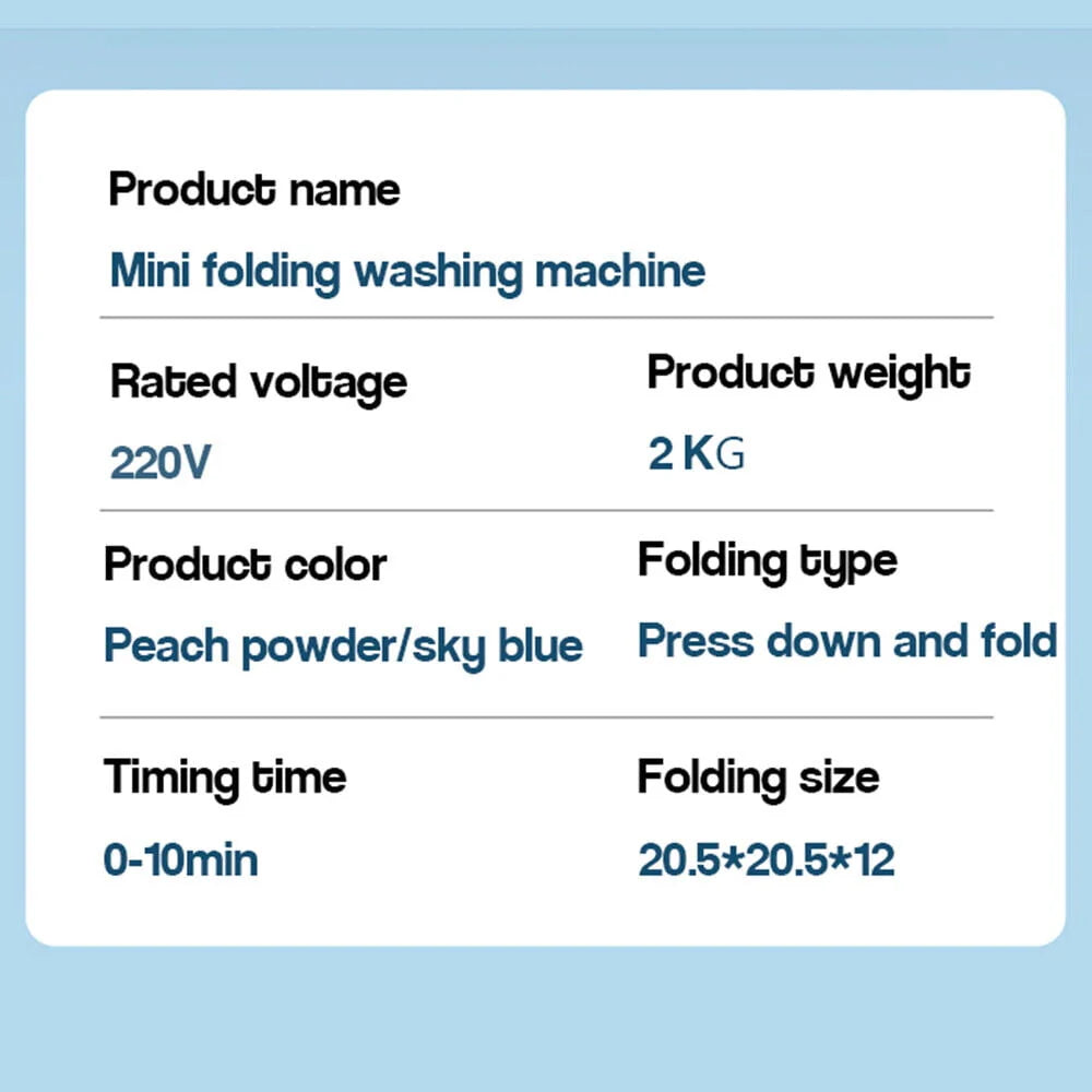 Mini Folding Washing Machine with Dryer Bucket W361
