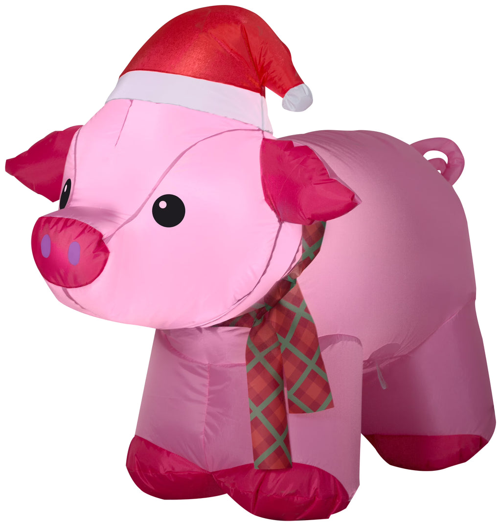 Pink Christmas Pig Inflatable, 2.5 ft M7512