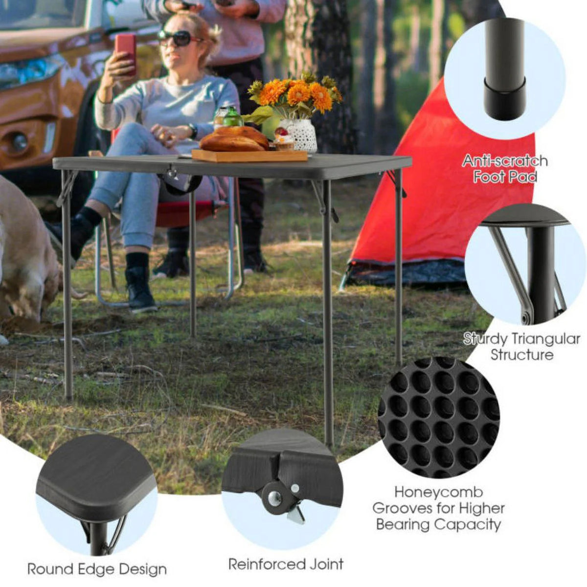 34" Portable Folding Card Table B394423