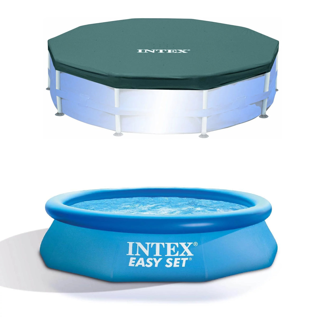 10ft Round Pool Cover & Easy Set Inflatable Pool E271