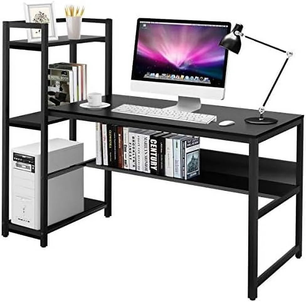 59-Inch Computer Desk with Bookshelf Y248993