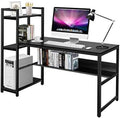59-Inch Computer Desk with Bookshelf Y248993