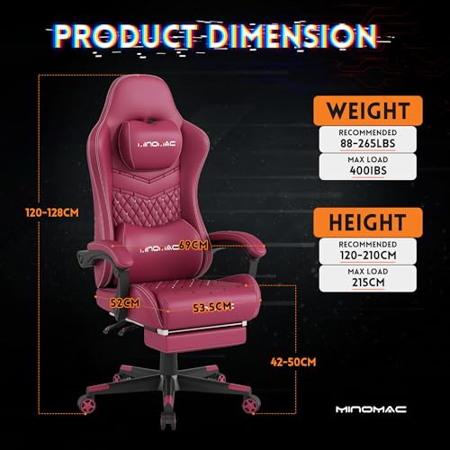 Black Ergonomic Gaming Chair with Footrest K7627