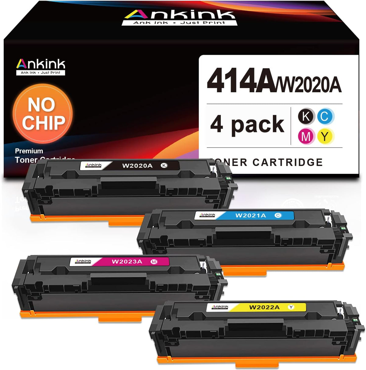 Compatible 414A Toner Cartridges 4-Pack for HP 414 Printer Ink W6540
