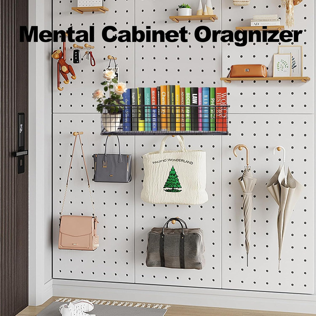 Black Magnetic Wire Mesh Shelf, 13.77" x 5.11" x 3.26" H99857