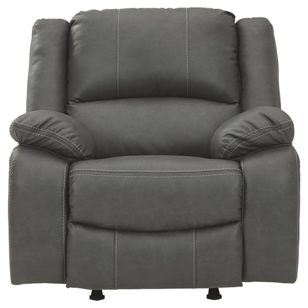 Gray Faux Leather Rocker Recliner Z2531