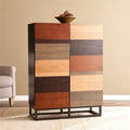 Multi Tonal Wood and Black Bar Cabinet D937