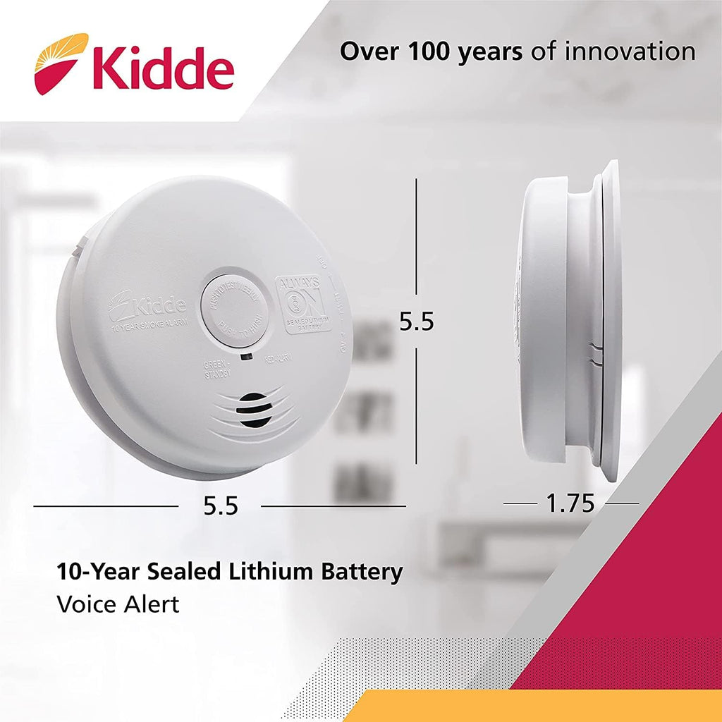 Pack of 6 Hardwired Smoke Alarm with Lithium Battery Backup Z2192
