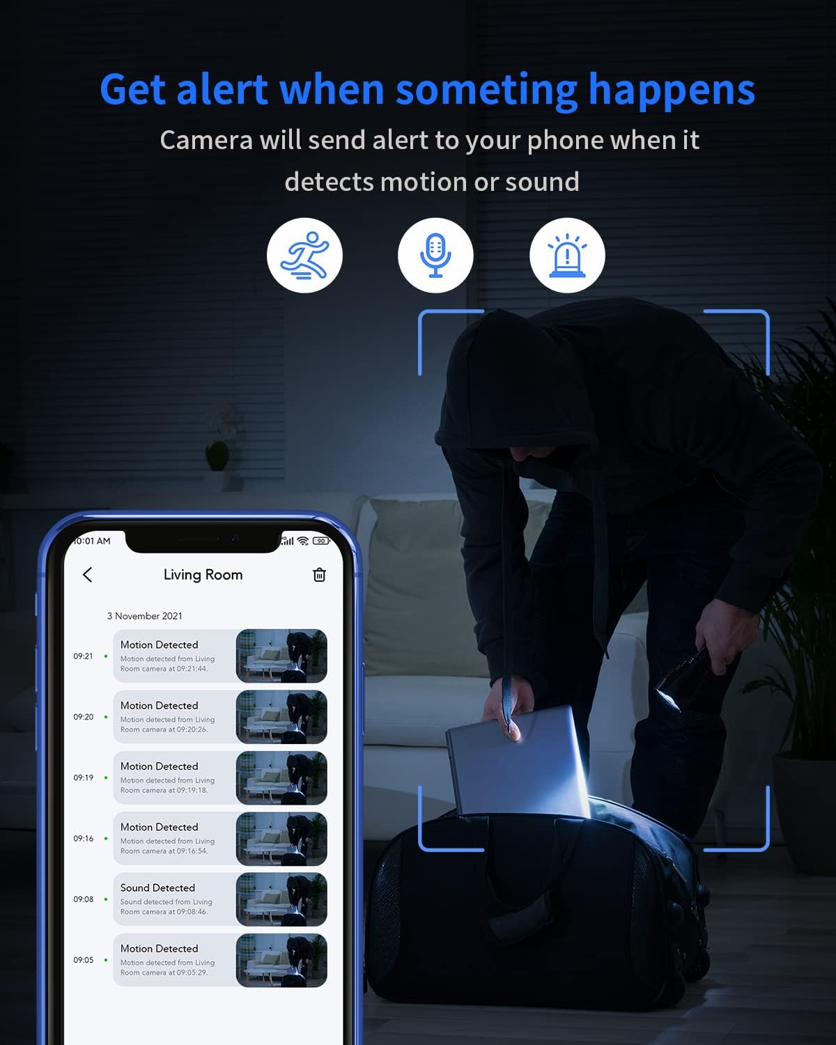 1080P Wi-Fi Security Camera with Night Vision, 2-Way Audio, Motion Detection, 2 Pack R887