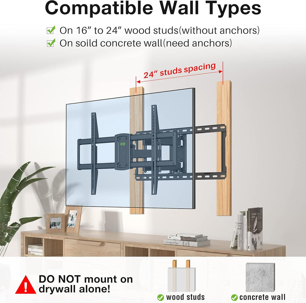 Full Motion TV Wall Mount for 37"-90" TVs, VESA 600x400mm, 132lbs H4342