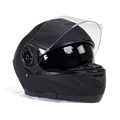 Flat Black Modular Motorcycle Helmet B7533