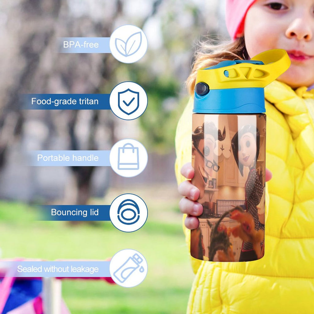 Insulated Water Bottle With Straw Stainless Steel Cup Leak-Proof Y292562