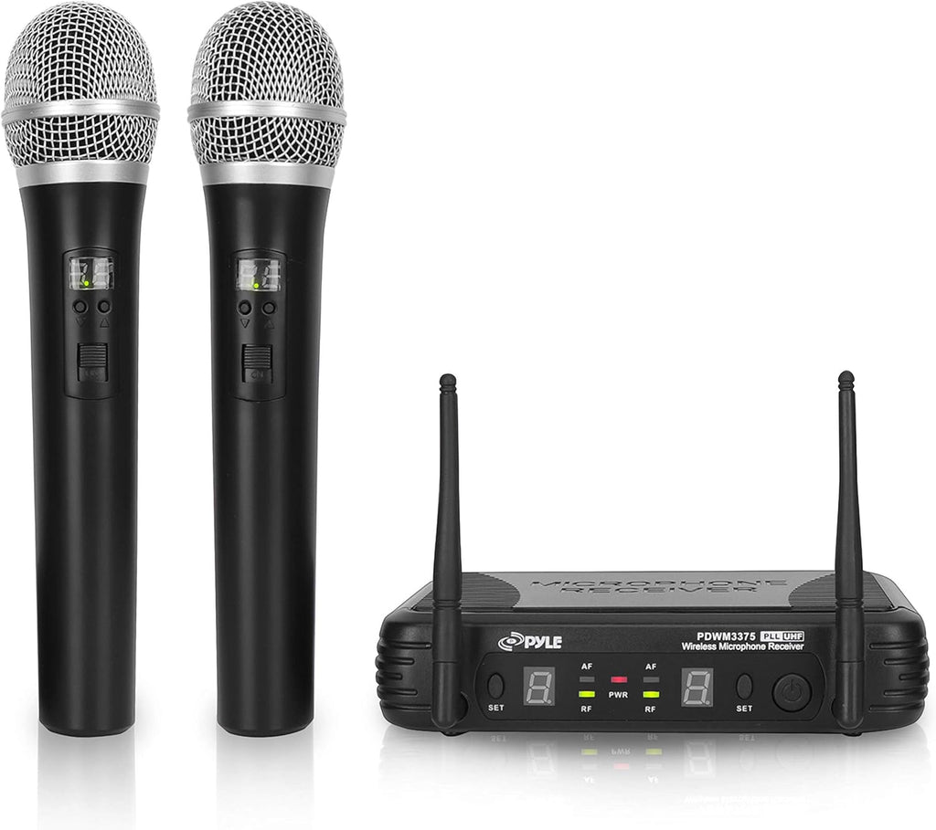 Dual UHF Band Wireless Handheld Microphone System with 2 Mics N554527
