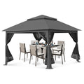 13 x 13 ft Pop up Gazebo Canopy Shelter with Mosquito Netting X678227