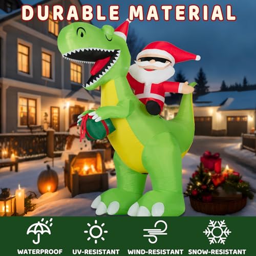 8FT Inflatable Witch Decorations with Built-in LED Lights V44367