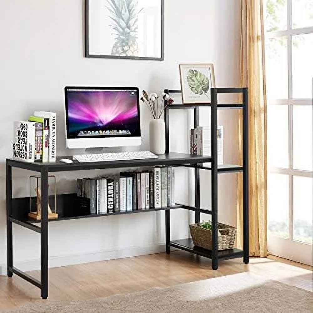 59-Inch Computer Desk with Bookshelf Y248993