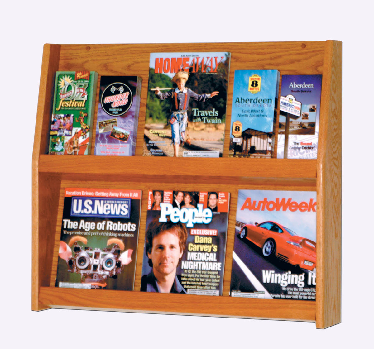 Wooden Mallet Medium Oak 12 Pocket Literature Display A124672