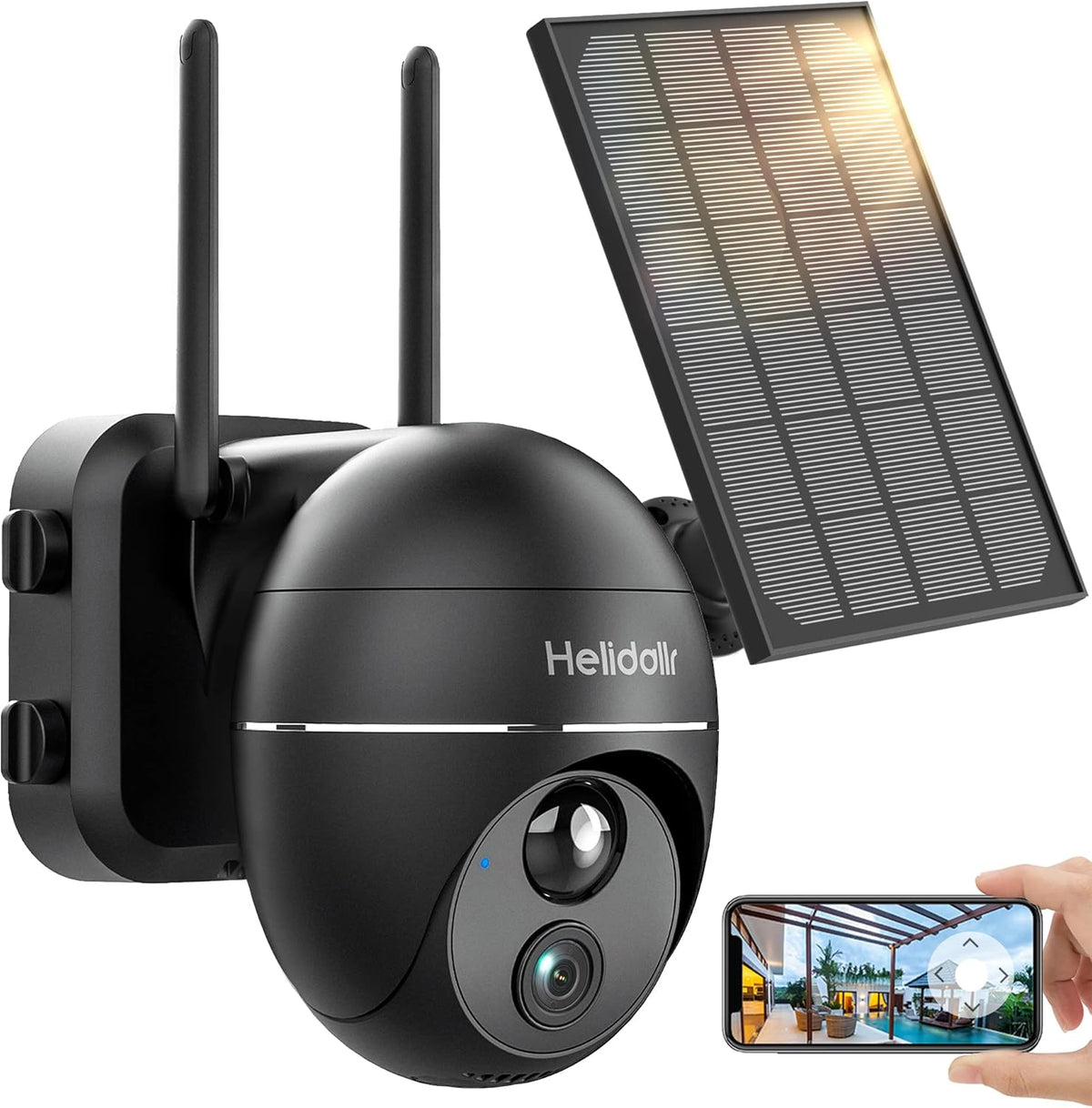 Solar Panel 1080P WiFi Wireless Outdoor Security Camera with 15000mAh Rechargeable Battery T634