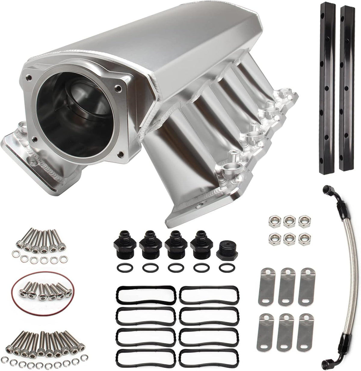 102mm Intake Manifold for Cathedral Port Heads LS Based Engines (Black) V7060