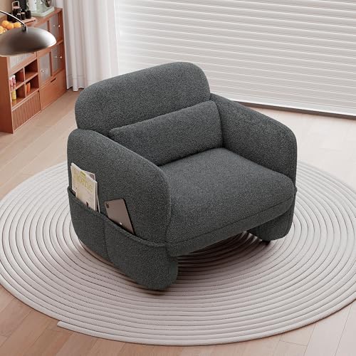Oversized Sherpa Armchair with Waist Pillow D1651