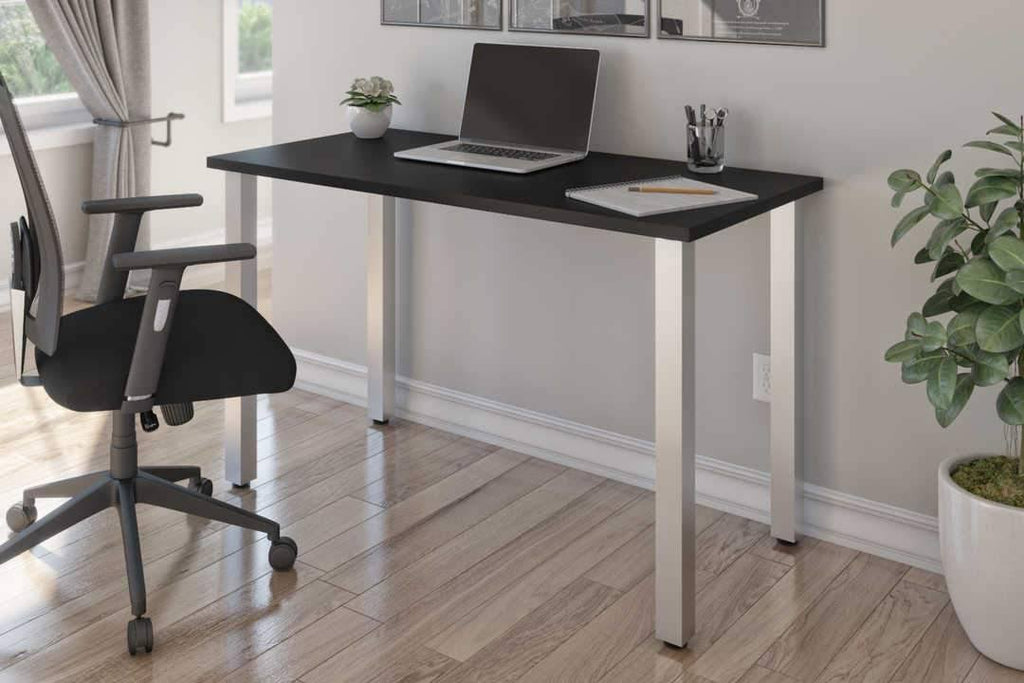 24x22 x 48x22 Table with Square Metal Legs in Black K922