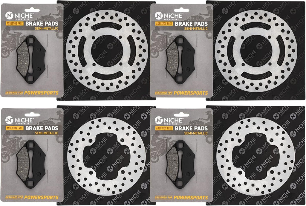 Complete Brake Rotor Pad Semi Metallic Kit For Polaris Ranger 500 570 Sportsman 500 450 700 ETX X2 570 ATV H5003