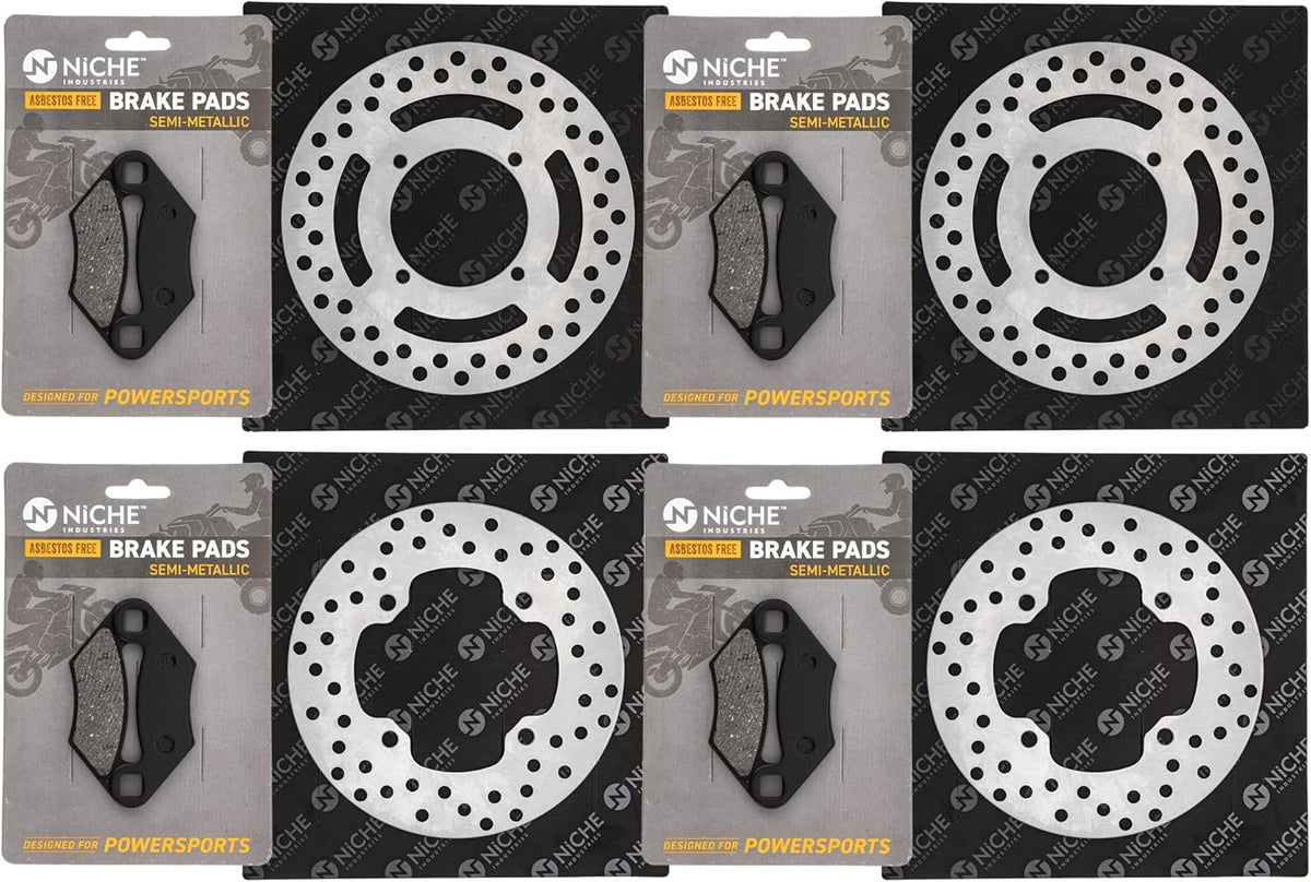 Complete Brake Rotor Pad Semi Metallic Kit For Polaris Ranger 500 570 Sportsman 500 450 700 ETX X2 570 ATV H5003