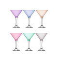 6 oz Multi Colored Martini Glasses Set of 6 X670