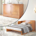 Cherry Murphy Cabinet Bed with Built-in USB Power Strip & 2 Drawers C9539