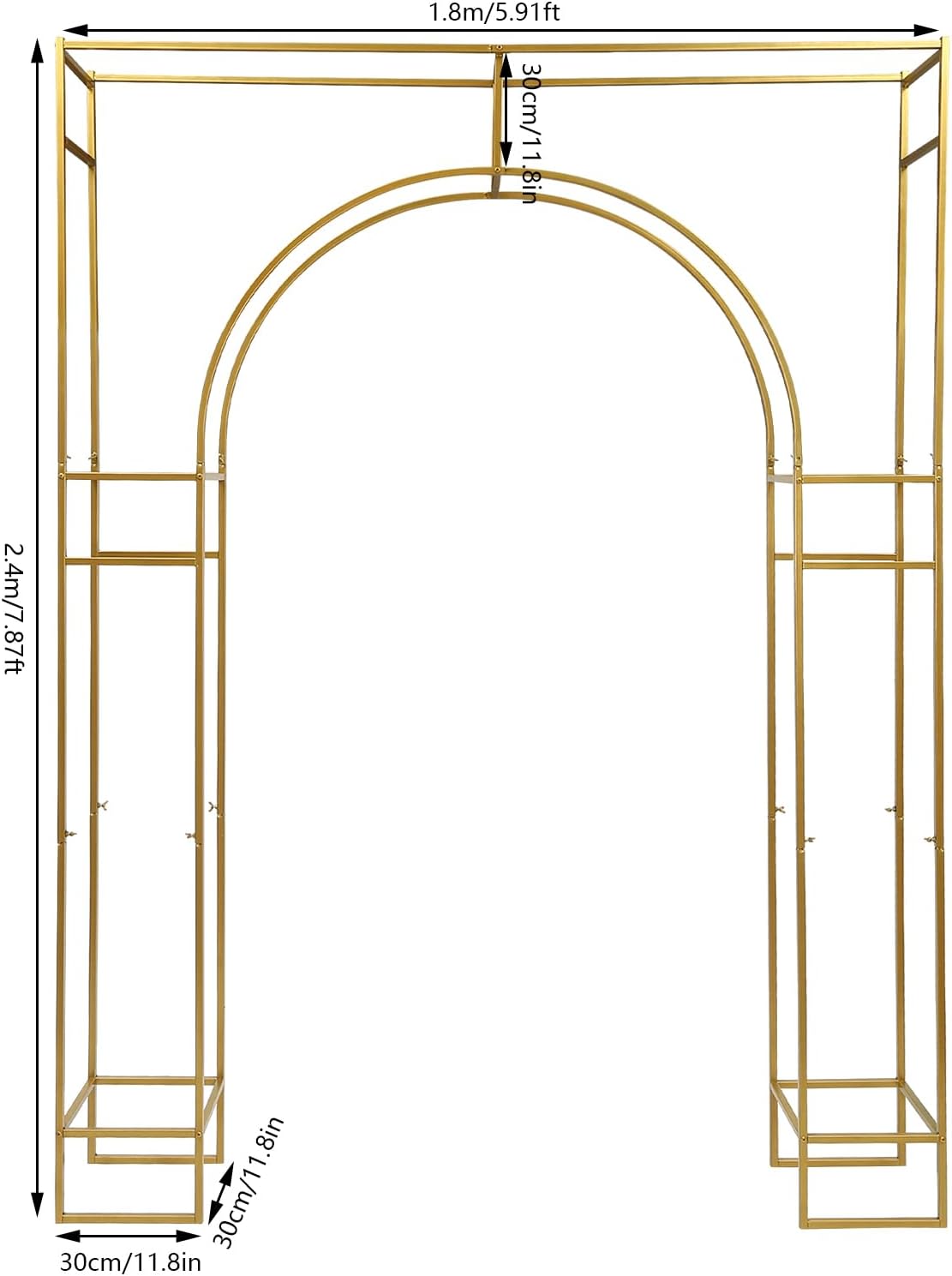 Gold Metal Arch Backdrop Stand, 7.87x5.91 FT B2021