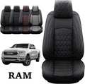 Black 2 Pcs Waterproof Synthetic Leather Car Seat Covers M650956