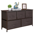 Brown 5 Drawer Fabric Dresser Q8680