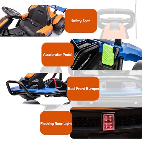 24V Electric Go Kart with 400W Motor, 2 Speeds, Drift/Sport Mode O7663