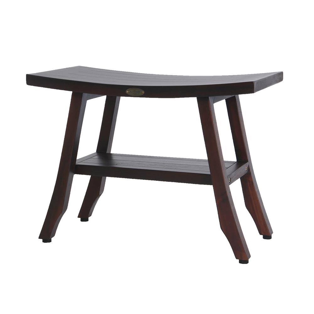 Teak Wood Shower Bench with Shelf V170