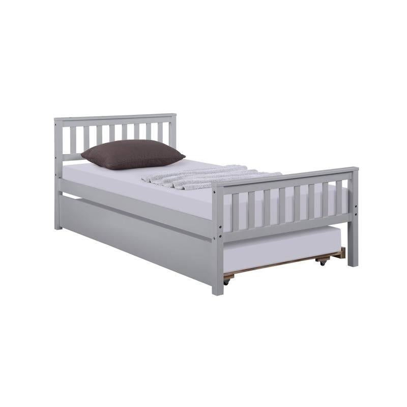 White Twin Bed with Trundle M577