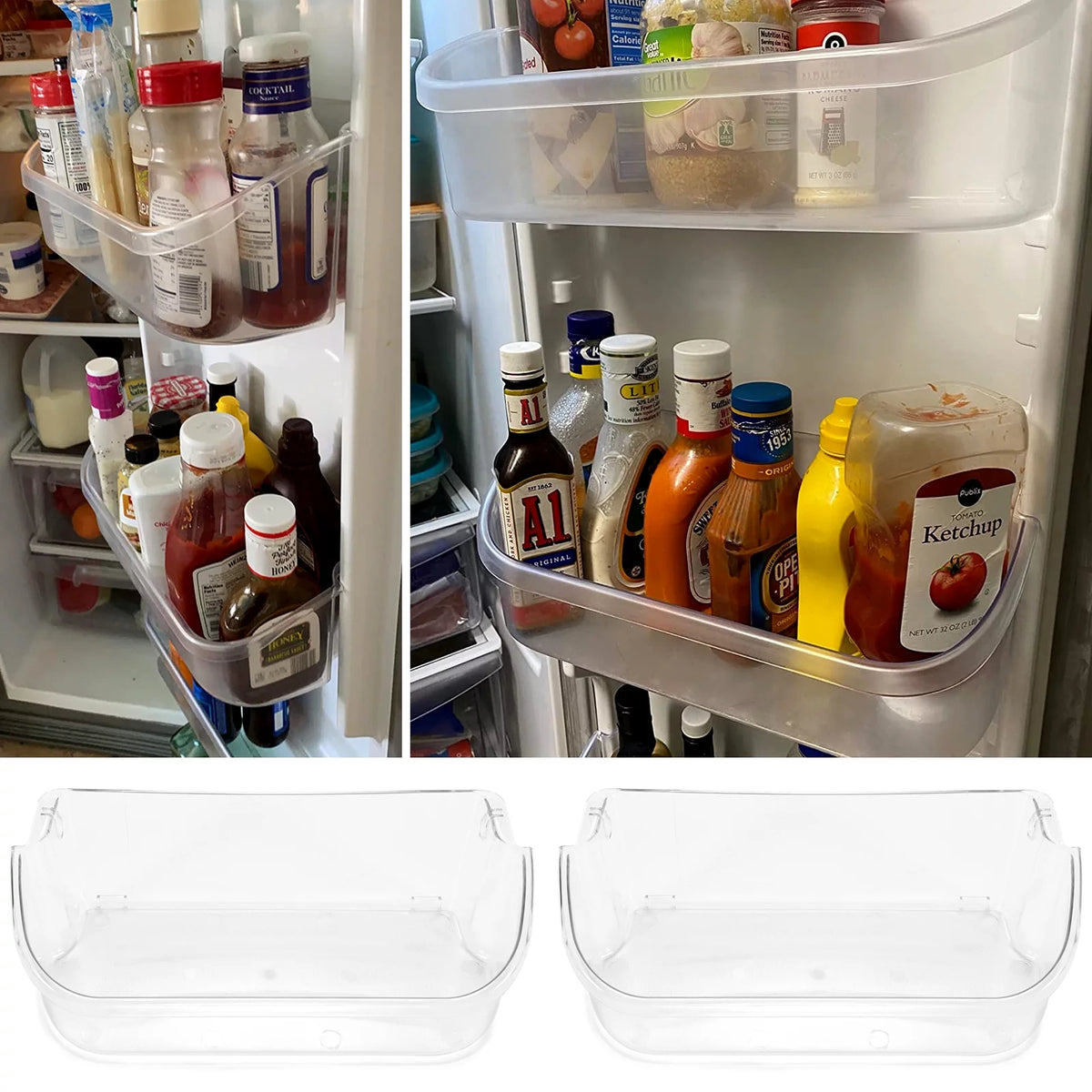 Clear Gallon Door Bin Shelf 2 Pack O613310