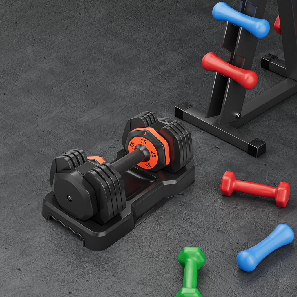 55LB Adjustable Dumbbell Set with Anti-Slip Handle J373830
