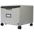 Black 1-Drawer Mobile Lateral Filing Cabinet S118
