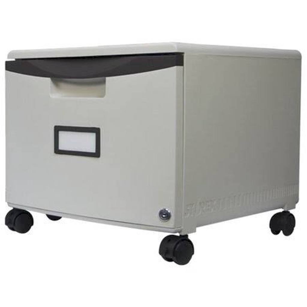 Black 1-Drawer Mobile Lateral Filing Cabinet S118