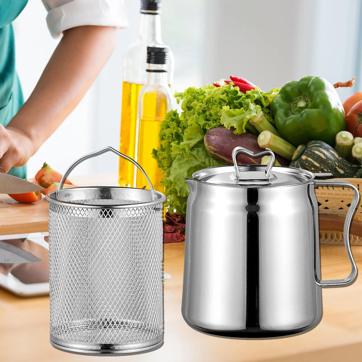 Stainless Deep Fryer Oil Container Tank 2.0L P61716