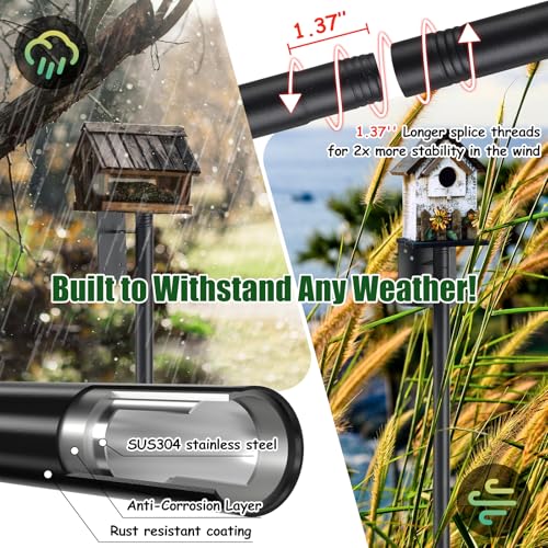 103" Extra Tall Bird Feeder Pole with Anti-Tip Stakes W351