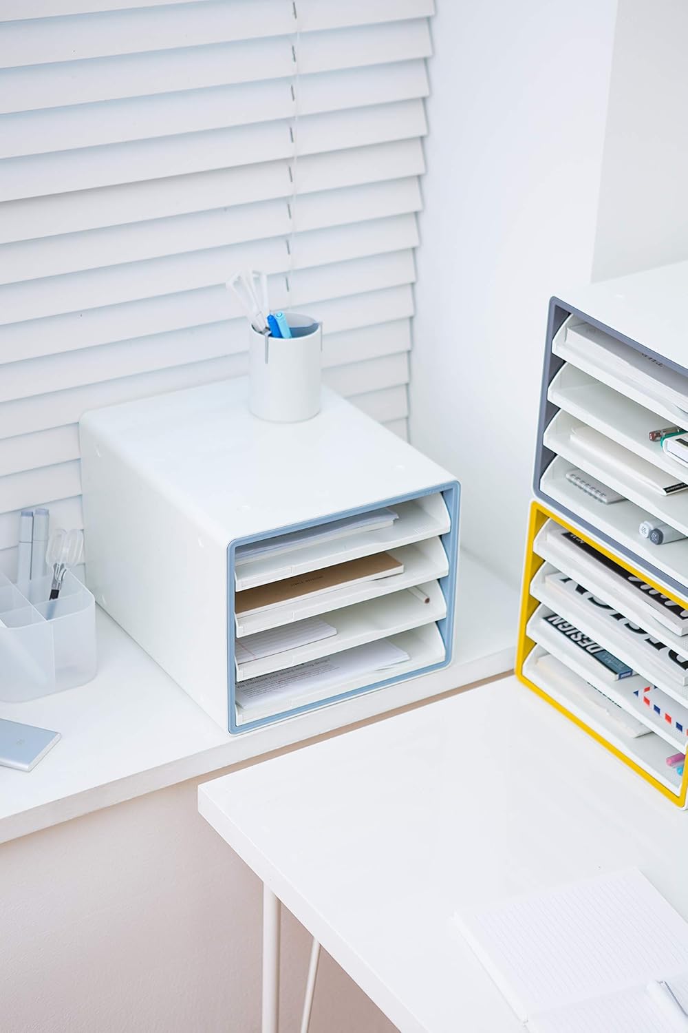 4 Tier Stackable File Cabinet with Sliding Drawers H2146